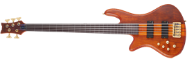 	Schecter DIAMOND SERIES Stiletto Studio-5 Fretless Honey Satin Left Handed 5-String Electric Bass Guitar